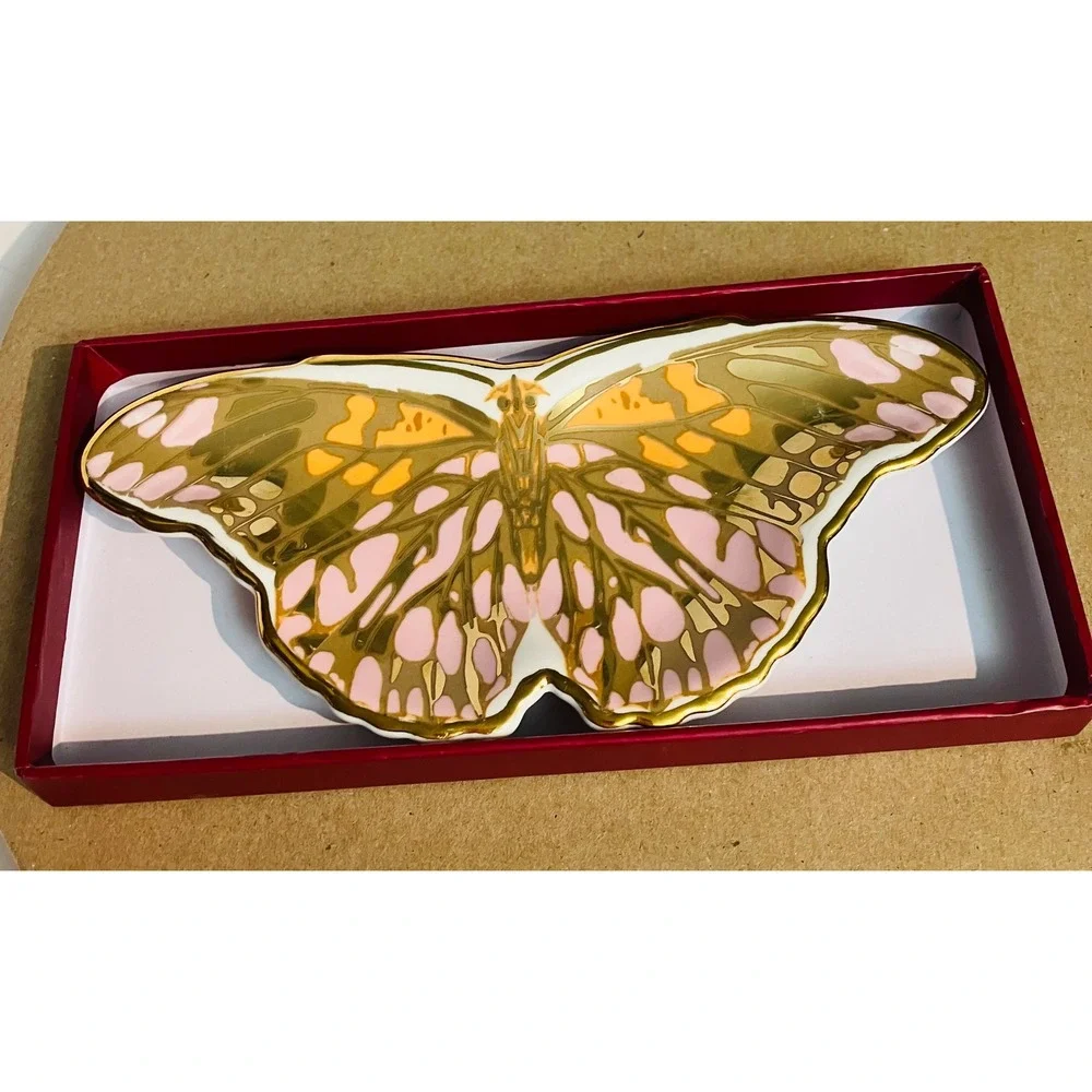 The MET Butterfly Trinket Tray Gold Excellent Séguy Papillons Plate 3